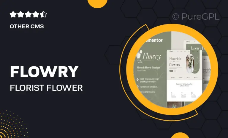 flowry florist flower boutique elementor template kit