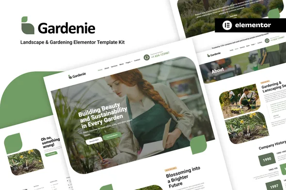 gardenie landscape gardening elementor template kit 1