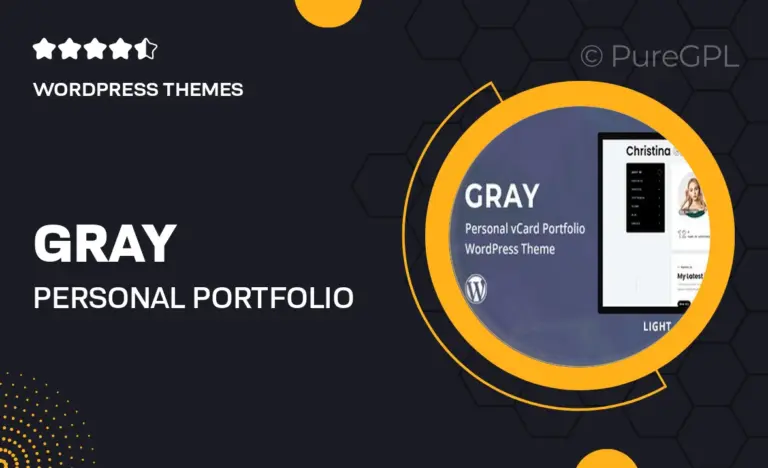 gray personal portfolio wordpress theme
