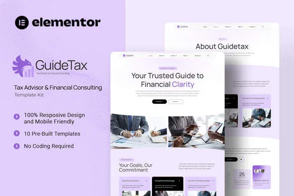 guidetax tax advisor financial colsulting elementor template kit 1