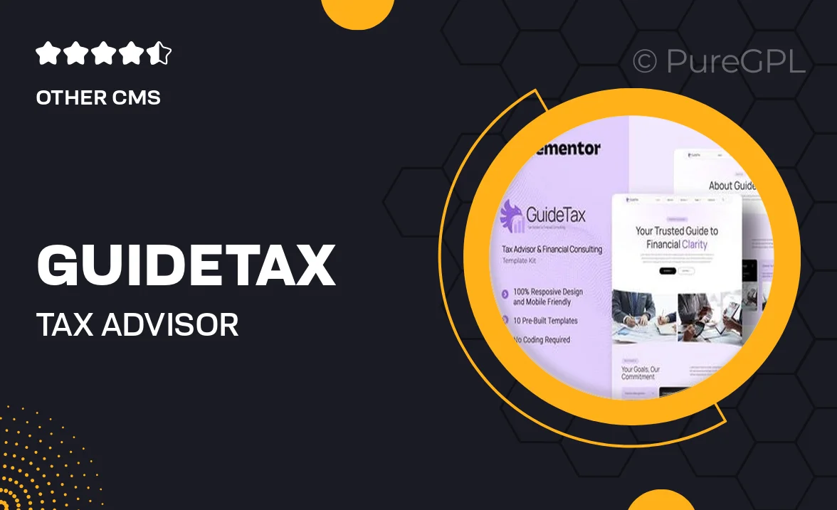 GuideTax – Tax Advisor & Financial Colsulting Elementor Template Kit