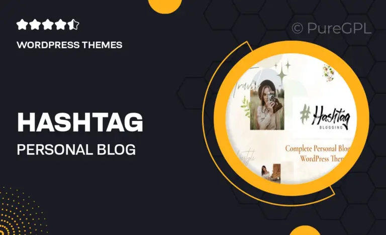 hashtag personal blog wordpress theme