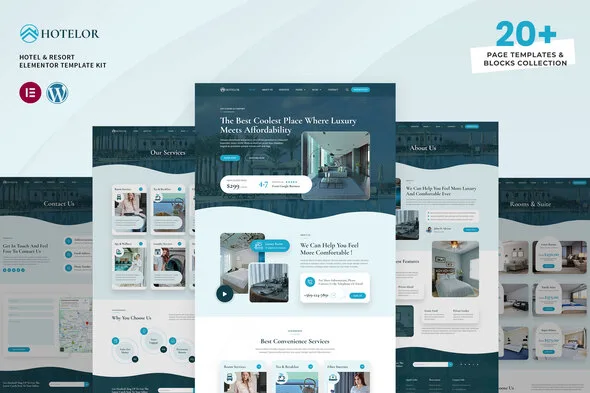 hotelor hotel resort elementor pro template kit 2