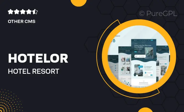 hotelor hotel resort elementor pro template kit