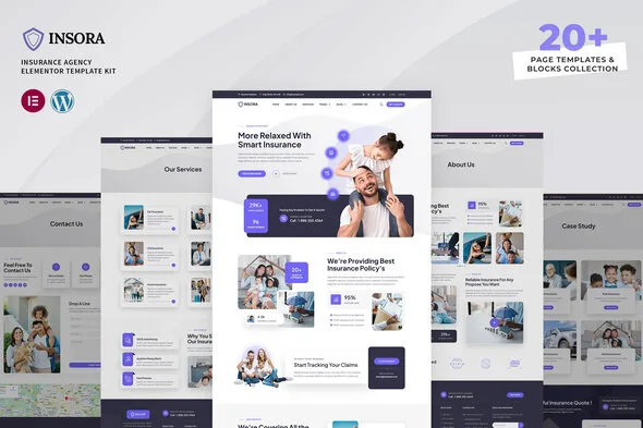 insora insurance agency elementor template kit 1