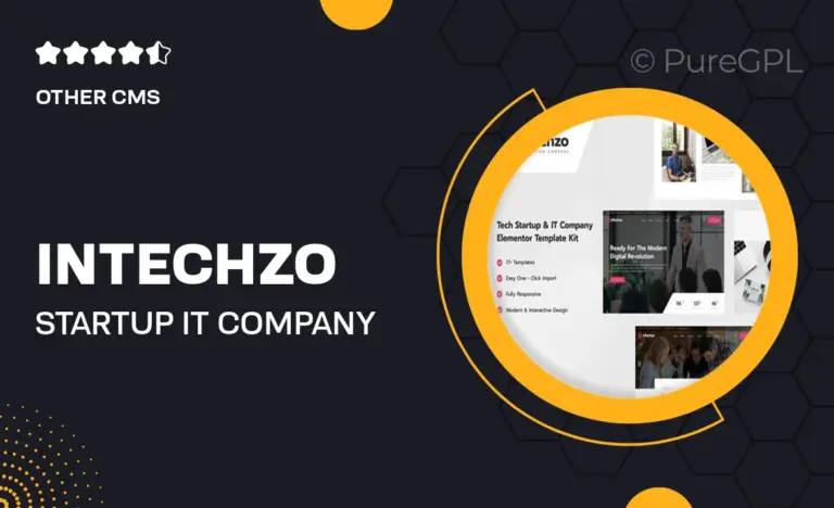 intechzo startup it company elementor template kit