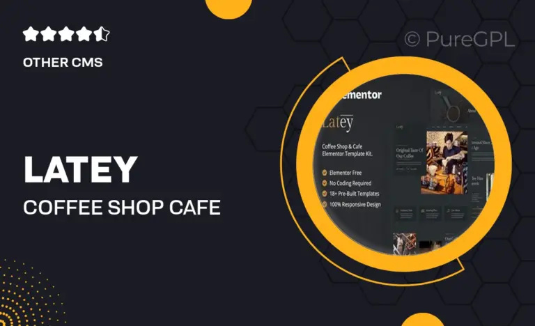 latey coffee shop cafe elementor template kit