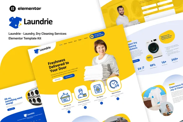 laundrie laundry dry cleaning services elementor template kit 1