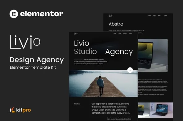 livio design agency elementor template kit 1