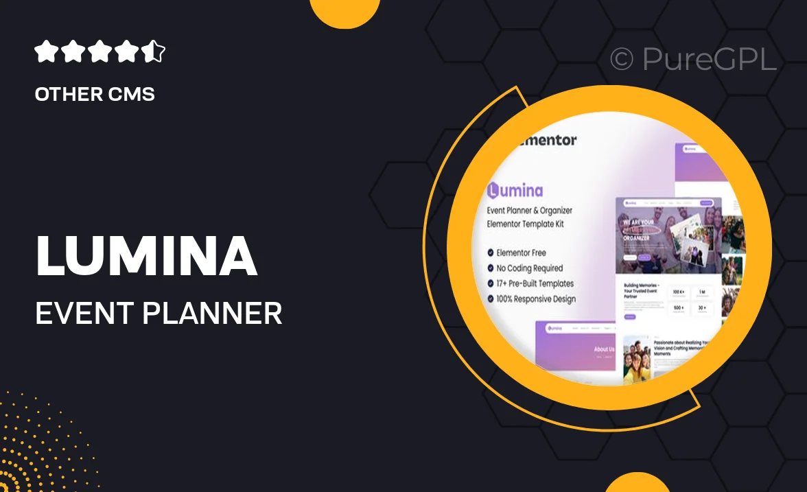 Lumina – Event Planner & Organizer Elementor Template Kit