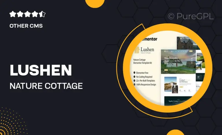 lushen nature cottage elementor template kit