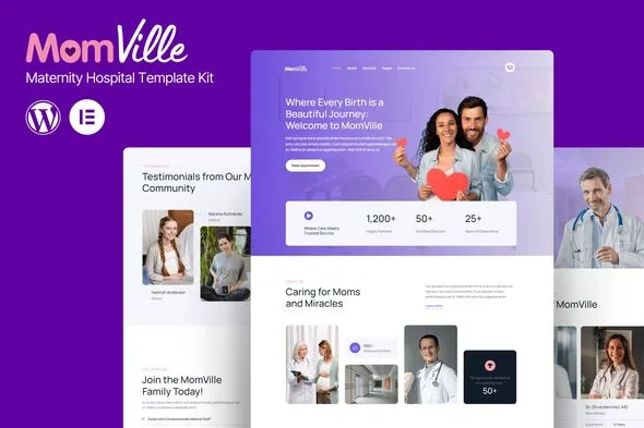 momville maternity hospital elementor kit template 1