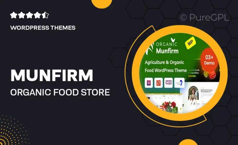 munfirm organic food store wordpress theme