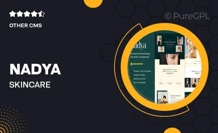 nadya skincare dermatology elementor template kit