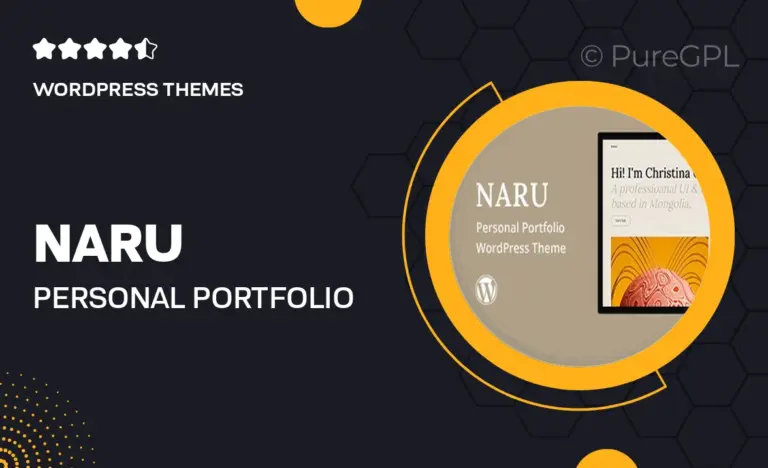 naru personal portfolio wordpress theme