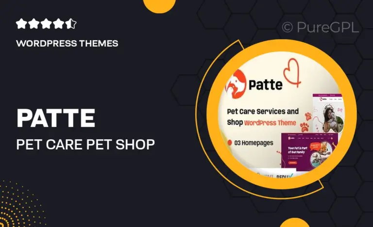 patte pet care pet shop wordpress theme