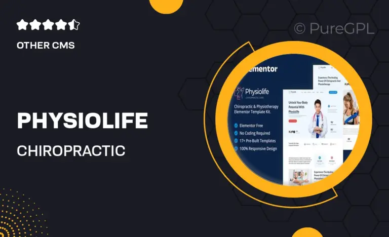 physiolife chiropractic physiotherapy elementor template kit