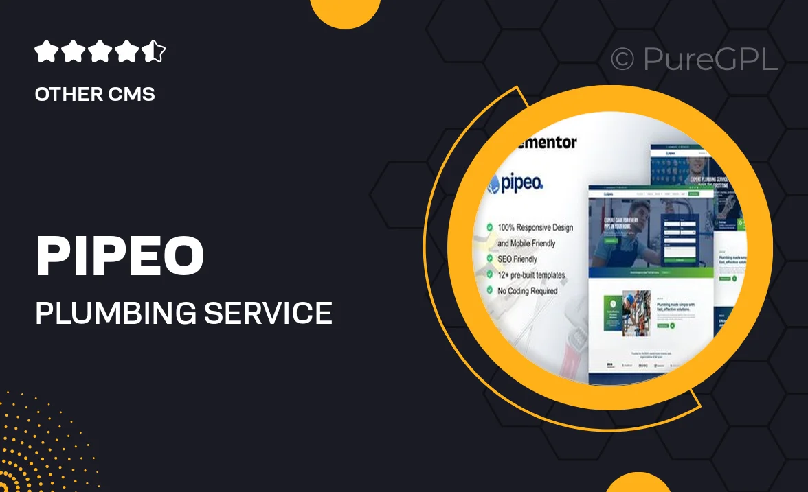 Pipeo – Plumbing Service Elementor Pro Template Kit