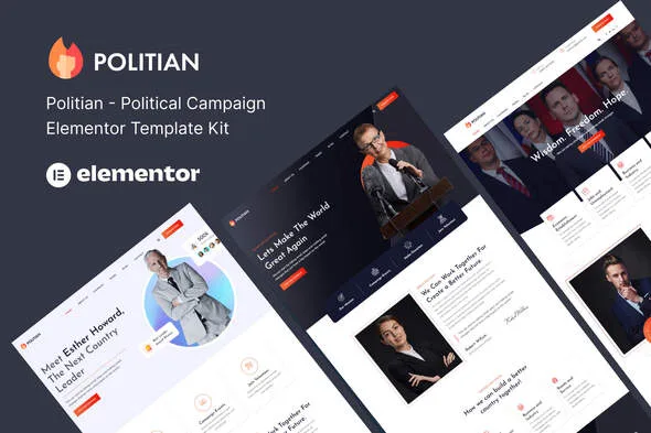 politian political campaign elections elementor template kit 1