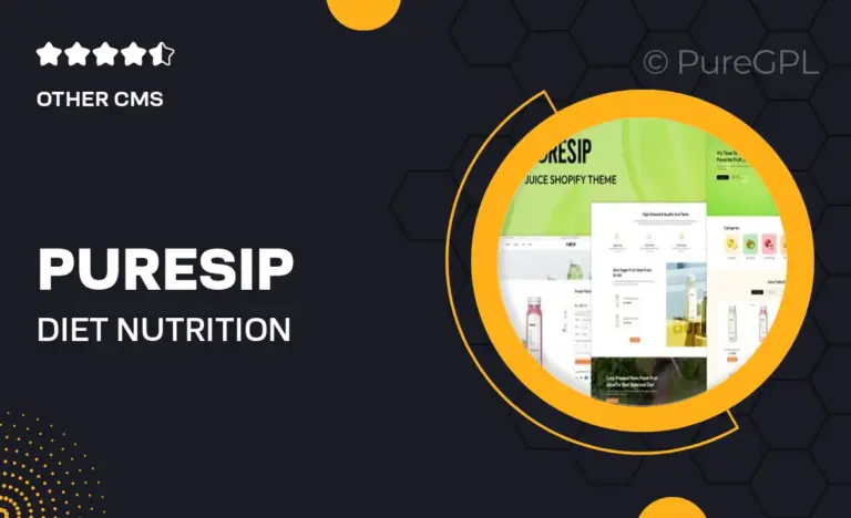 puresip diet nutrition products juice store health drinks shopify theme
