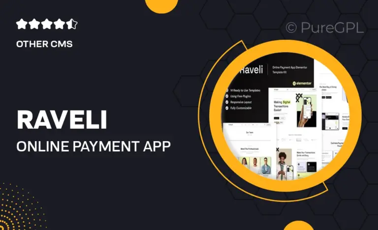 raveli online payment app elementor template kit
