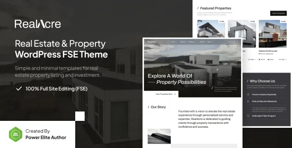 realacre real estate property full site editing wordpress theme 1