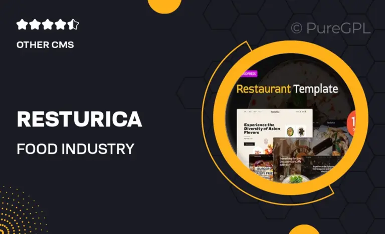 resturica food industry elementor pro template kit