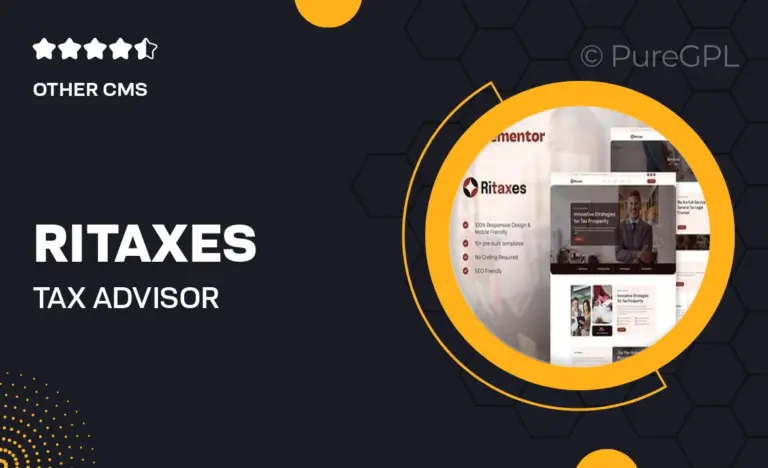 ritaxes tax advisor financial consulting elementor template kit