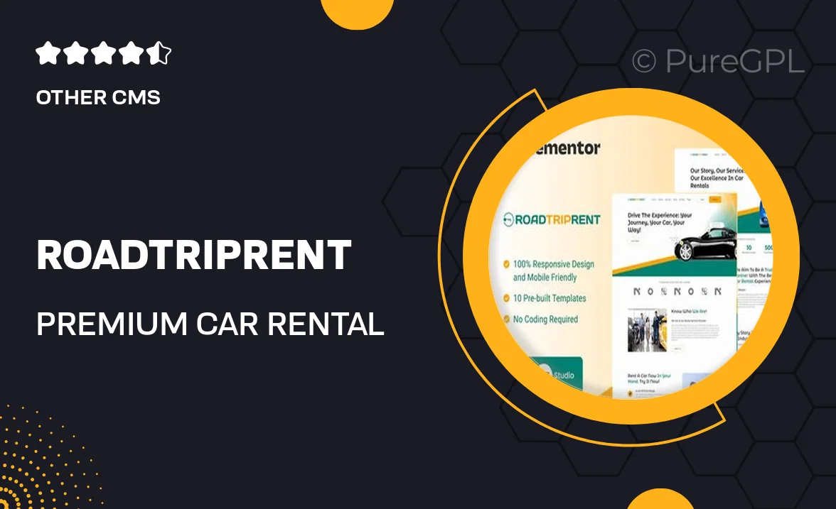 RoadTripRent – Premium Car Rental Elementor Template Kit