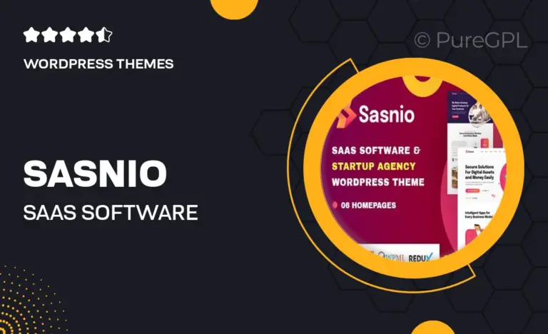 sasnio saas software startup agency wordpress theme