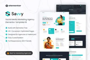 Savvy – Social Media Marketing Agency Elementor Template Kit
