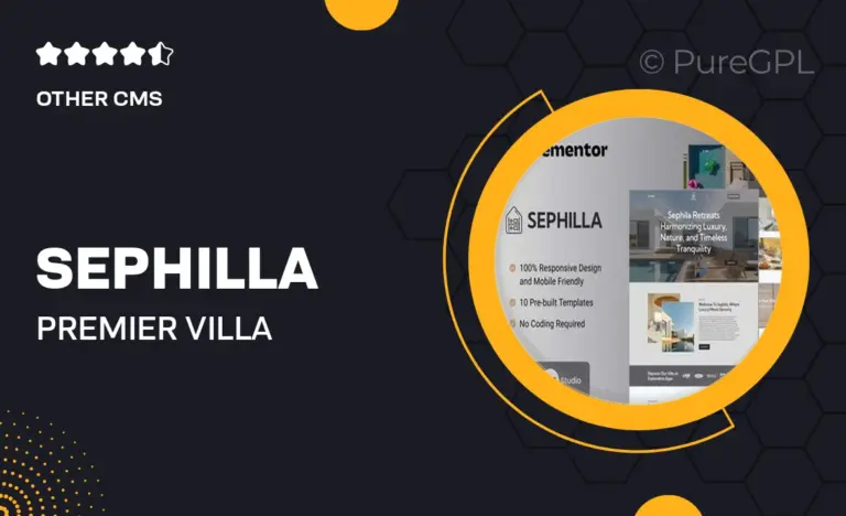 sephilla premier villa showcase elementor template kit