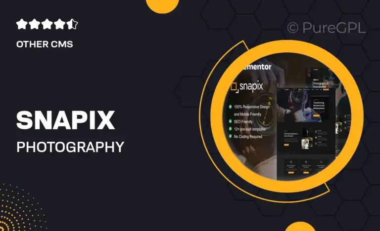 snapix photography videography services elementor template kit