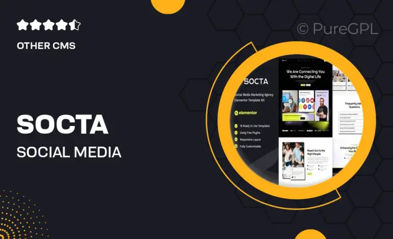 socta social media marketing agency elementor template kit
