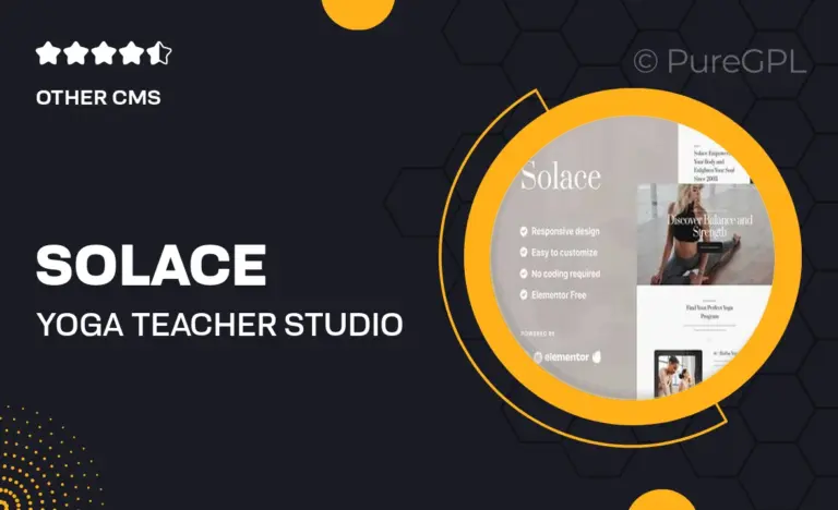 solace yoga teacher studio elementor template kit