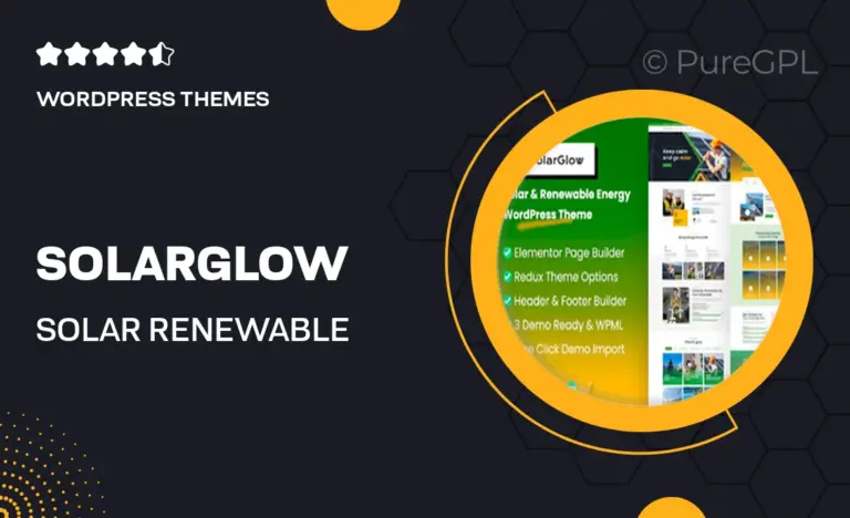 solarglow solar renewable energy wordpress theme