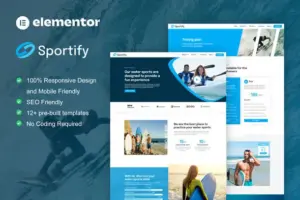 Sportify – Water Sports & Surfing Elementor Pro Template Kit