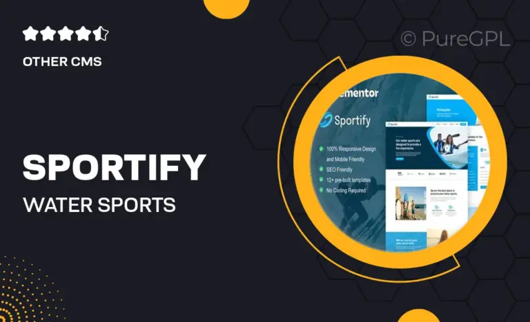 sportify water sports surfing elementor pro template kit