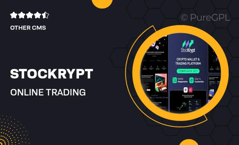stockrypt online trading investment elementor template kit
