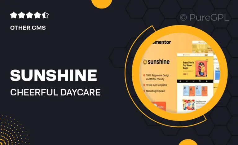 sunshine cheerful daycare elementor template kit