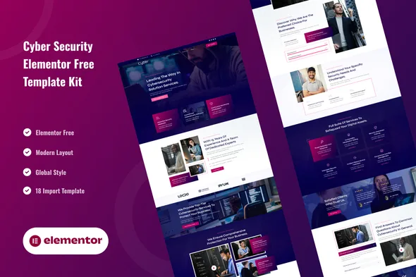 sybergad cybersecurity services elementor template kit 1