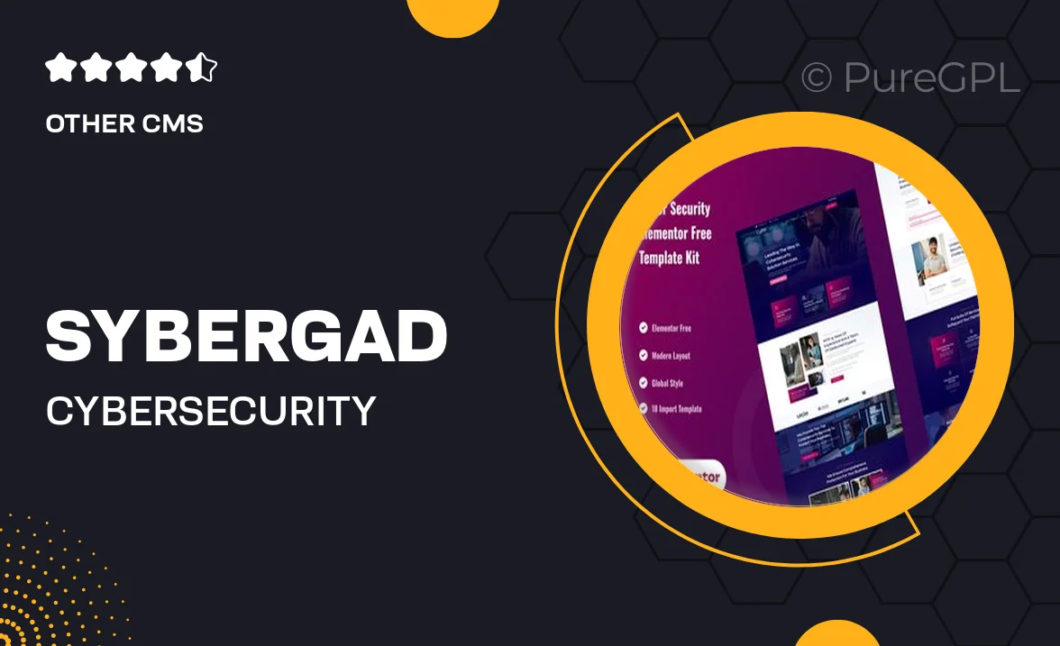 Sybergad – Cybersecurity Services Elementor Template Kit