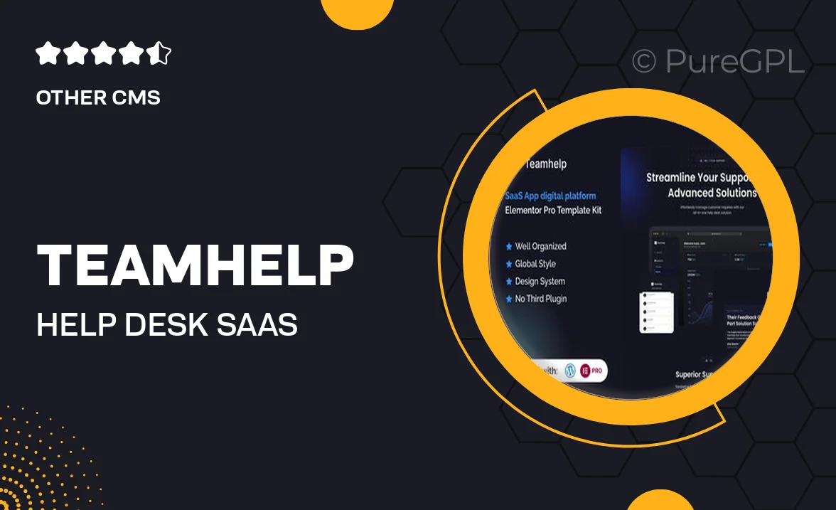 Teamhelp – Help Desk SaaS Elementor Pro Template Kit