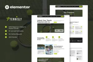 Tennisly – Tennis School & Sports Club Elementor Template Kit