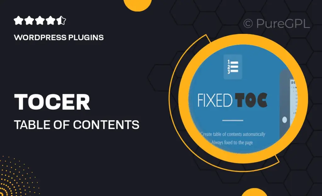 Tocer – table of contents maker WordPress plugin (formerly Fixed Toc) feature image