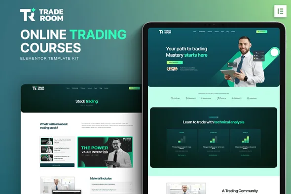 traderoom online trading courses elementor template kit 1