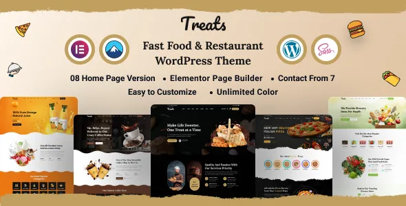 treats fast food restaurant wordpress theme 1