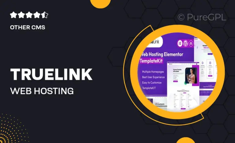 truelink web hosting elementor template kit