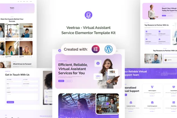 veetraa virtual assistant service elementor template kit 1