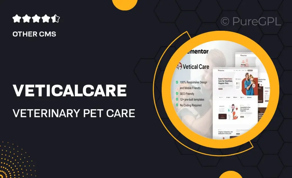 VeticalCare – Veterinary & Pet Care Elementor Pro Template Kit 57 VeticalCare – Veterinary & Pet Care Elementor Pro Template Kit